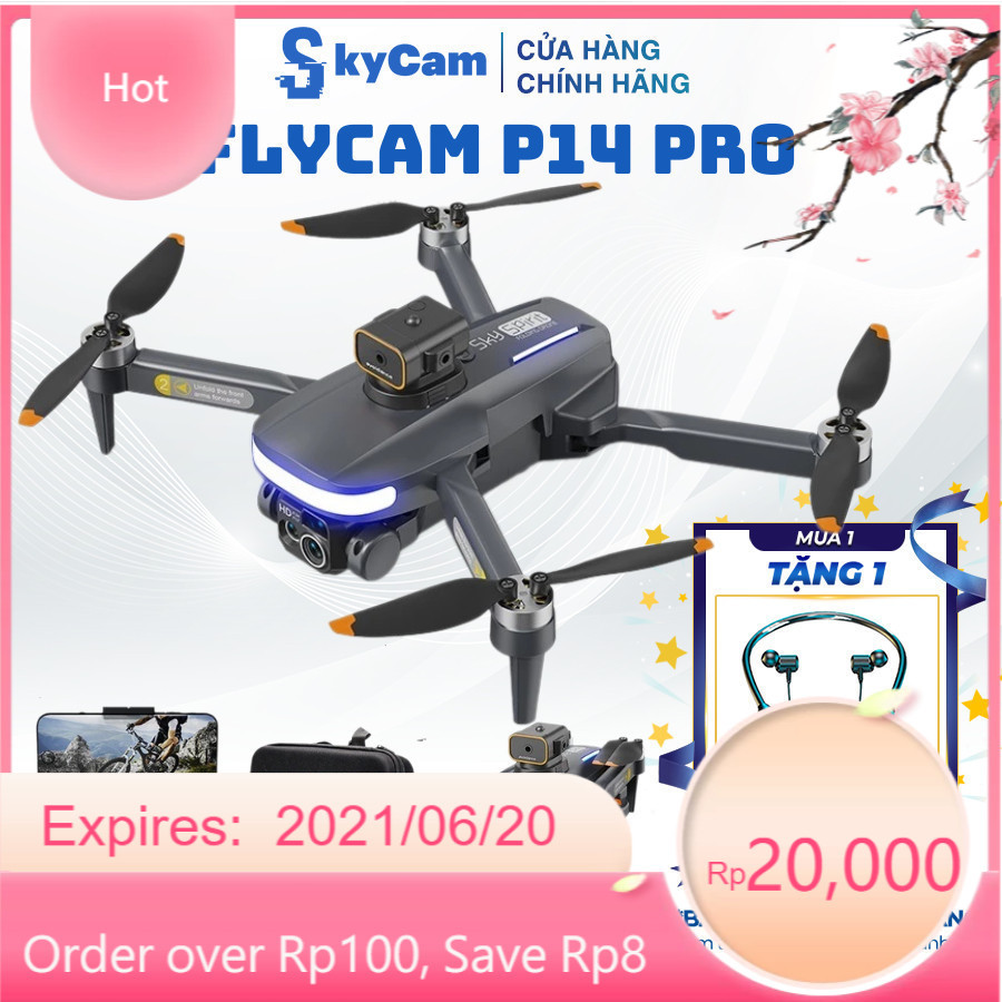 Flycam P14 Pro, flycam giá rẻ Động Cơ Không Chổi Than, tránh va chạm, hợp với người mới chơi