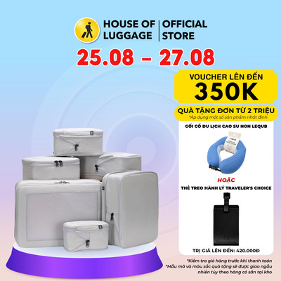 Set 6 túi đóng gói hành lý Compression Packing Cubes Traveler's Choice Mỹ