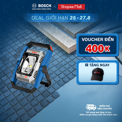 Đèn công trình pin Bosch GLI 18V-3000 (SOLO) – 3000 lumen, siêu sáng, khung kim loại chịu va đập