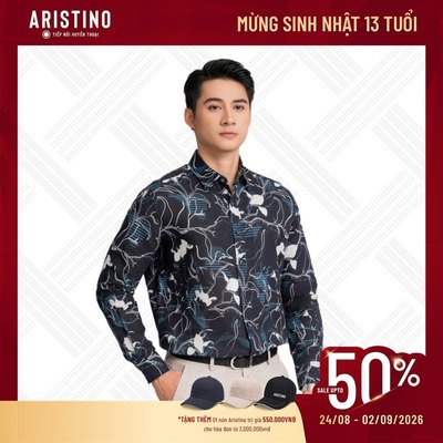 Áo Sơ Mi Nam Dài Tay Aristino Linen hoa biển Brezza ALSM120Z