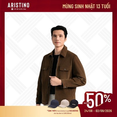 Áo khoác hai lớp ARISTINO cổ bẻ lịch lãm, mặt vải mềm mịn, dày dặn giữ ấm vượt trội  - AJK045BZ