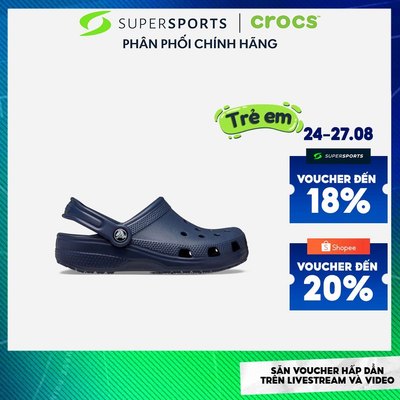 Giày Clog Trẻ Em Crocs Classic - Xanh Navy - 206991-410 ADS03 LS100