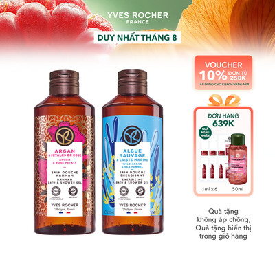 Combo 2 sữa tắm hương hoa hồng tinh dầu argan và hương biển Yves Rocher 400mlx2