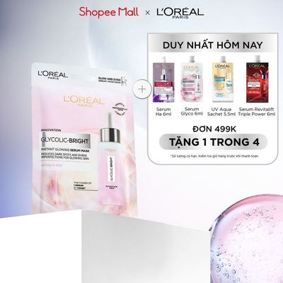 Mặt nạ dưỡng sáng mờ thâm nám L'Oreal Paris Glycolic (AHA) Bright 22g