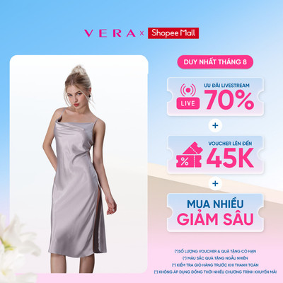 Đầm ngắn nữ hai dây Vera Satin trơn - V0678
