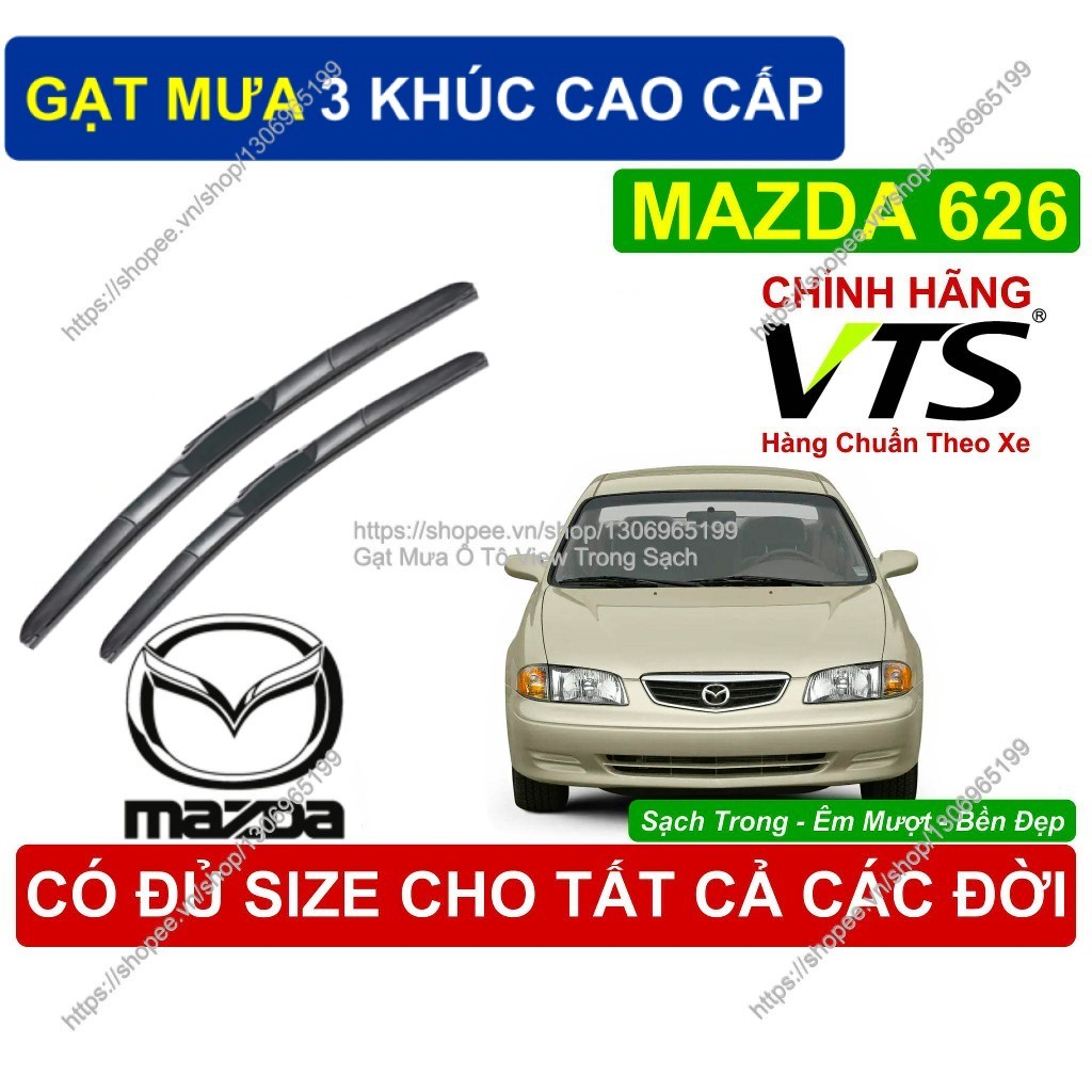 Gạt Mưa 3 Khúc Cao Cấp, Gạt Mưa Êm Mượt Kính Lái Mazda 626, Cặp Gạt Mưa Kính Lái Mazda 626,  Mazda 6