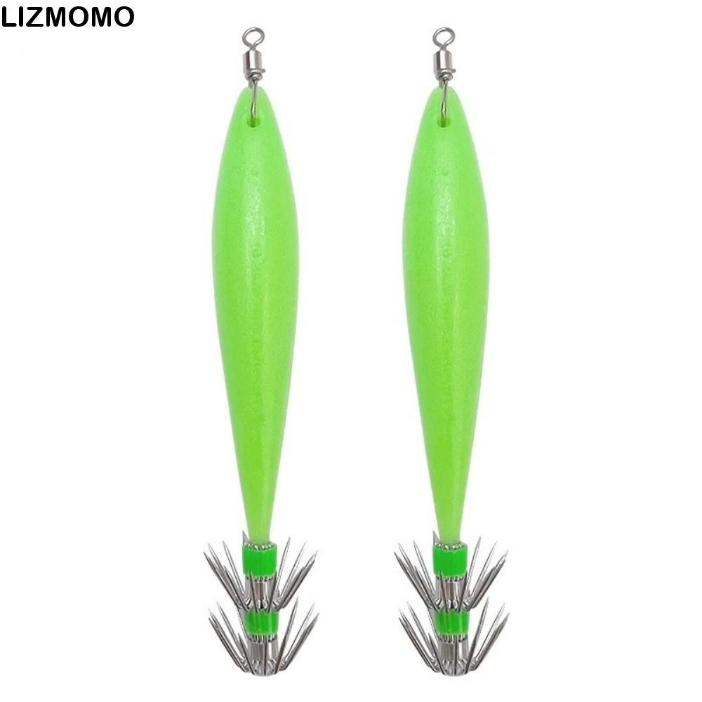 LIZMMO Glow Squid Jig Hook, Glow In The Dark Octopus Style Octopus Jig Hook, Thiết kế Jig bền 5 chiế