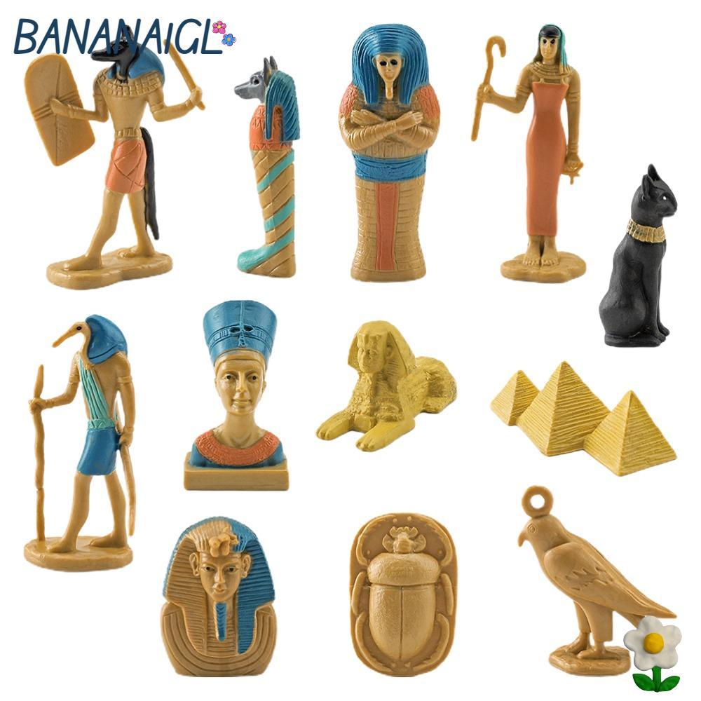 BANANA1GL Tượng Ai Cập cổ đại, Bộ 12 Miếng Thiết Kế Mô Phỏng Tượng Thần Ai Cập, Kích Thước Thu Nhỏ C