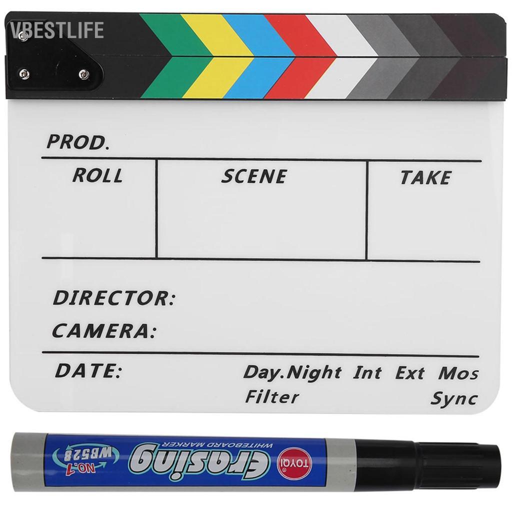 VBESTLIFE Ymiko Film Slate Acrylic Director Clapboard TV Action Board Cut Prop Director Scene Clappe