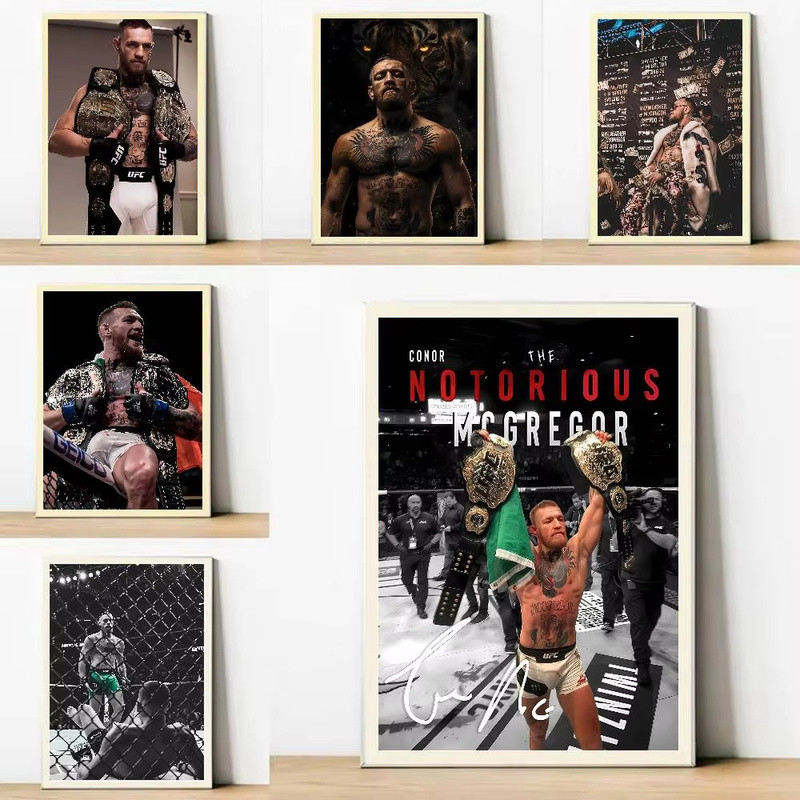 1 C-Conor McGregor Boxing Poster Art Canvas Print Bedroom Bar Background Wall Mural Gift