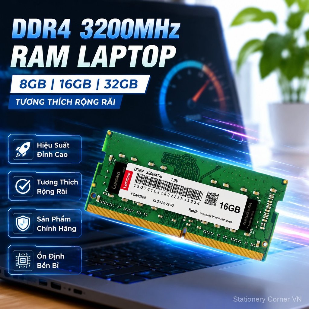 RAM laptop DDR4 3200MHz 8GB/16GB/32GB, tương thích, chính hãng