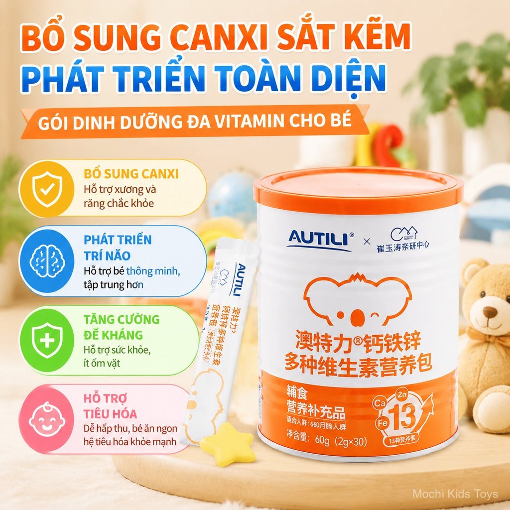 Bột canxi kẽm sắt đa vitamin Outlier cho bé, hũ 60g, bổ sung dinh dưỡng