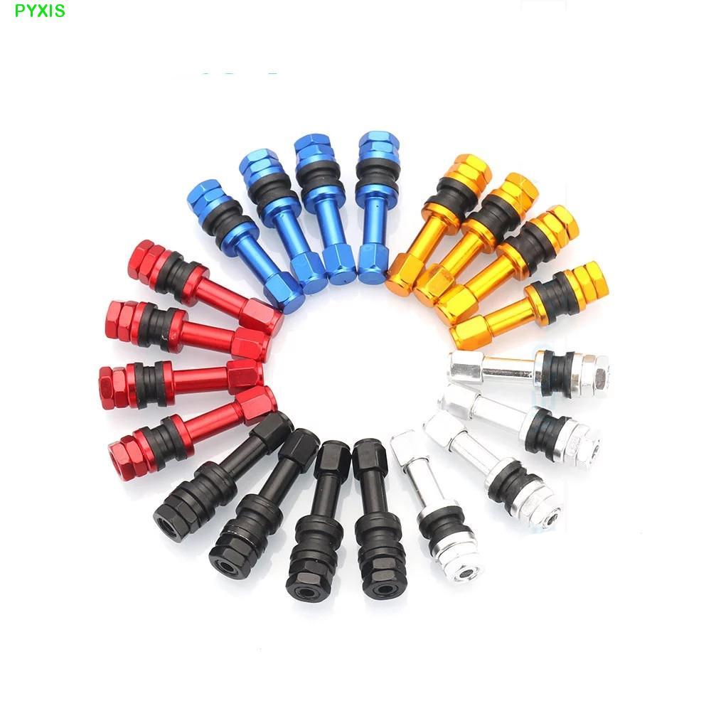 PYXIS TR48E Kim Loại 4 Chiếc Không săm Bánh Xe Ô Tô Xe Máy Xe Đạp Van Mũ Bụi
