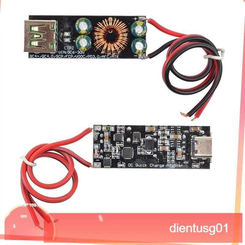 194 Mạch Sạc Siêu nhanh 60-100W PD chip 3518 Qc4.0 Qc3.0 hạ áp 6-35v Cổng sạc Type C và USB A, sạc l