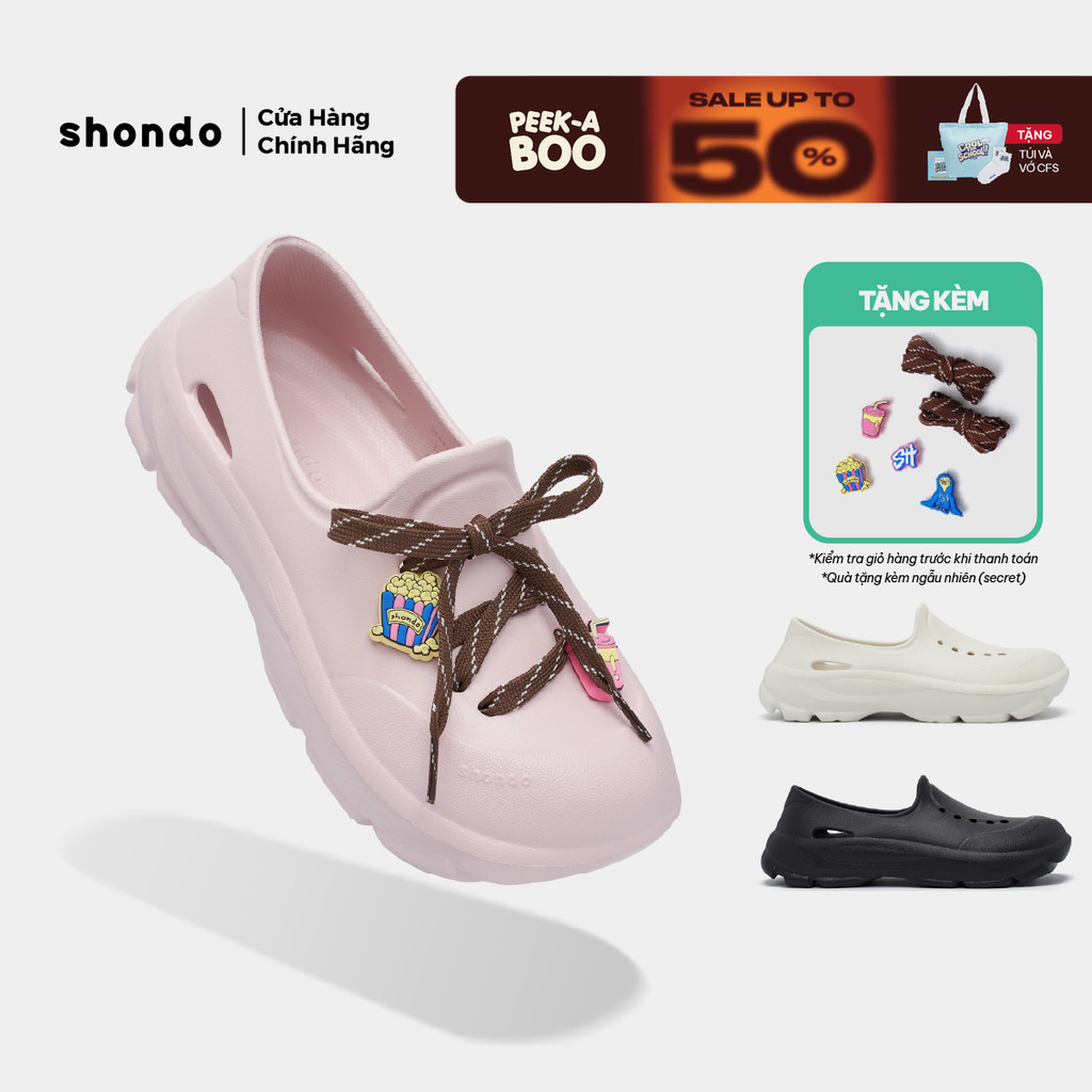 Giày Thể Thao Sneaker Unisex Shondo Ezi Kháng Nước Gắn Charm Dây Mang Nhanh Thoáng Nhẹ Nhiều Màu