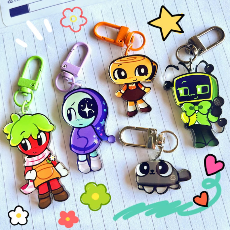 Dandys World main toons epoxy acrylic Acrylic keychain Kawaii cartoon game Character pendant