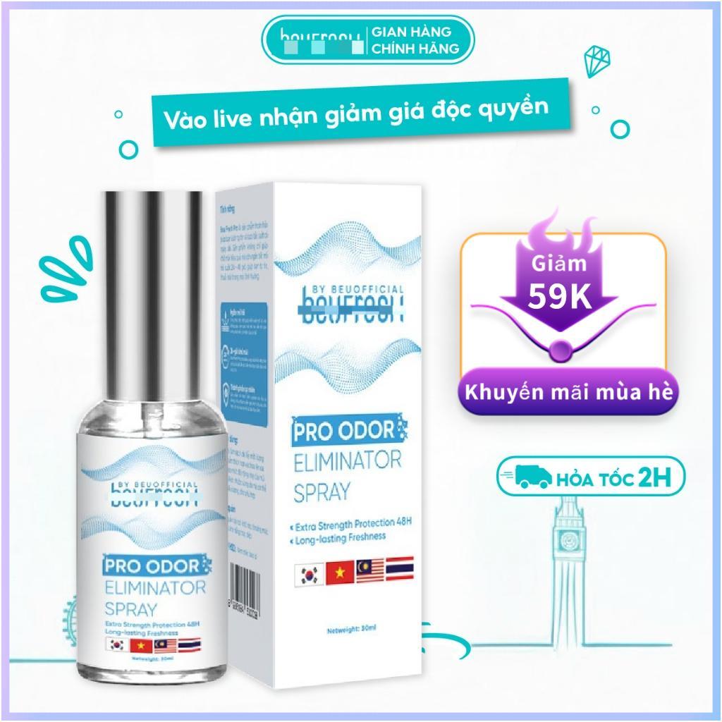 Xịt khử mùi toàn thân BEUFRESH ngăn tiết mồ hôi, hạn chế mùi cơ thể 30ml