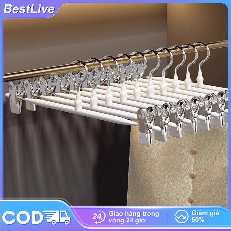 𝗕𝗲𝘀𝘁𝗟𝗶𝘃𝗲 Combo 10/20 Cái Móc Quần áo Hoàn tiền 100% cho thiệt hại Móc treo bằng thép không gỉ + móc cao cấp