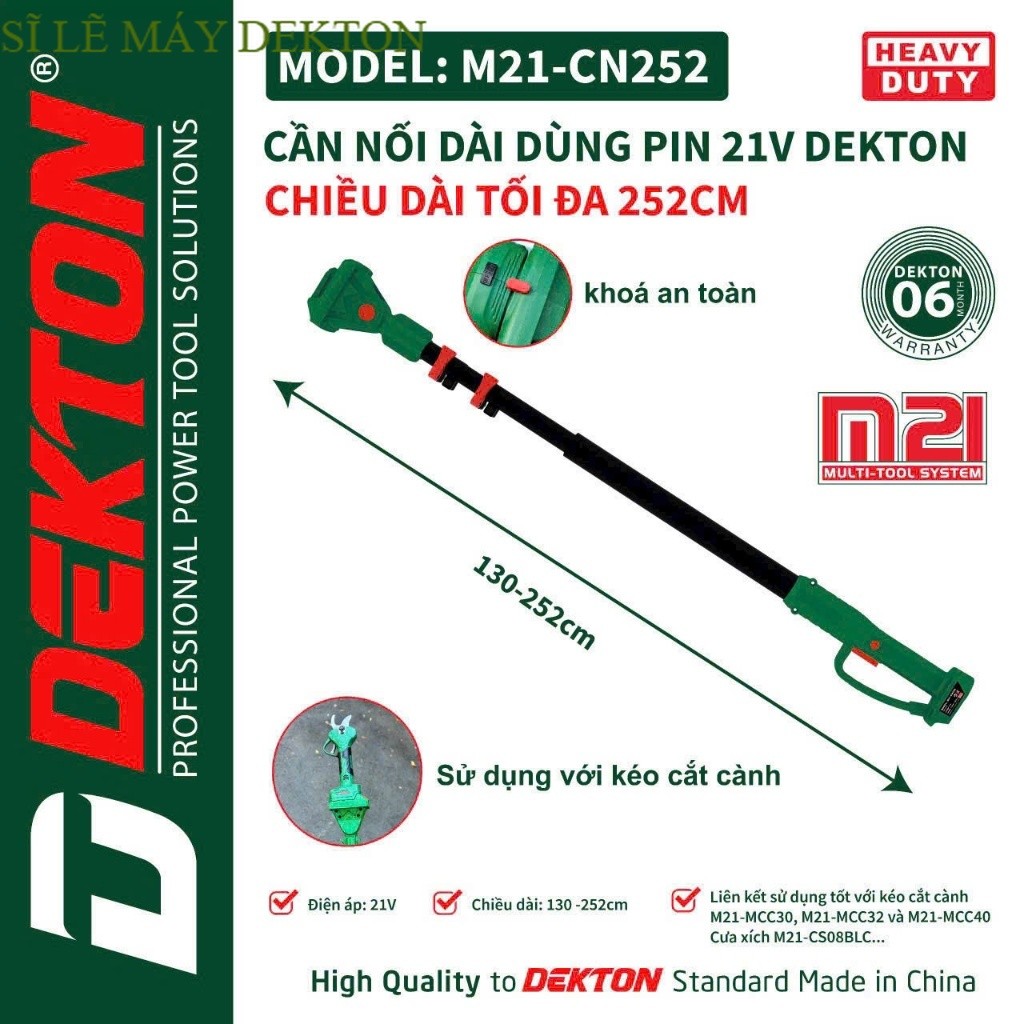 Cần nối dài máy cắt cành dekton , cưa xích M21 Dekton . Máy sĩ DEKTON