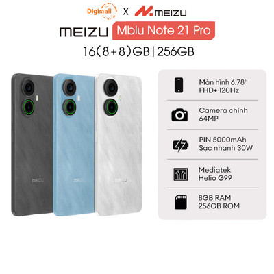 Điện Thoại Mblu Note 21 Pro 16(8+8)GB/256GB | Helio G99 | 6.78" 120Hz FHD+ | Hàng Chính Hãng