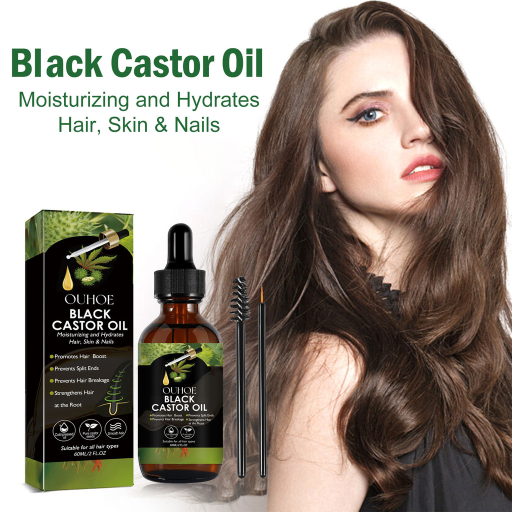 OUHOE Castor Oil Hair Treatment Hair care for dry and frizzy hair, moisturizing, smoothing, and shin