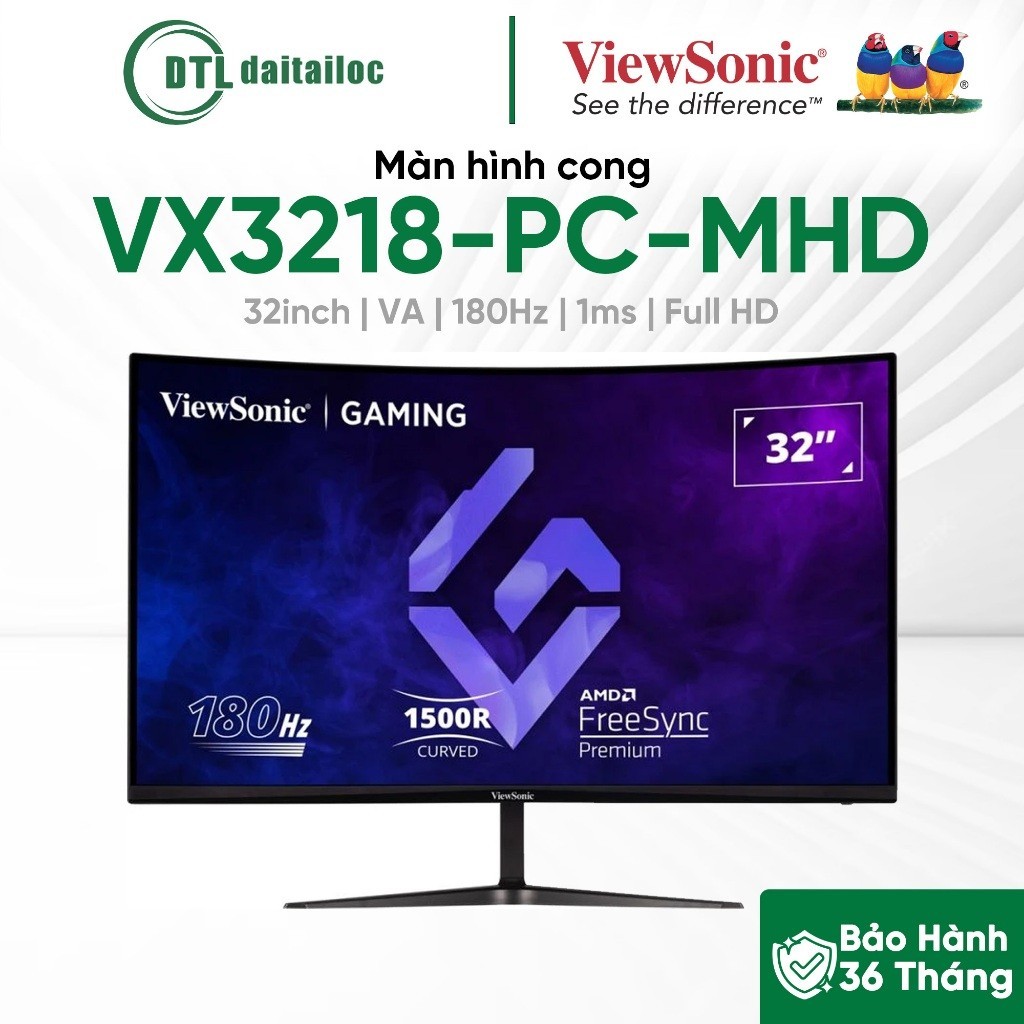 Màn Hình Gaming Cong ViewSonic  VX3218-PC-MHD 32inch VA 180Hz 1ms Full HD | Chính Hãng | Bảo Hành 36