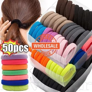   Wholesale  No Snag Terry Vải Scrunchies 50 Gói Dây Buộc Tóc Co Giãn Cho Tóc Dày & Nam Băng Đô Quấn Tóc Liền Mạch Mềm Cho Yoga   Thể Thao   Quà Tặng 20 Màu 