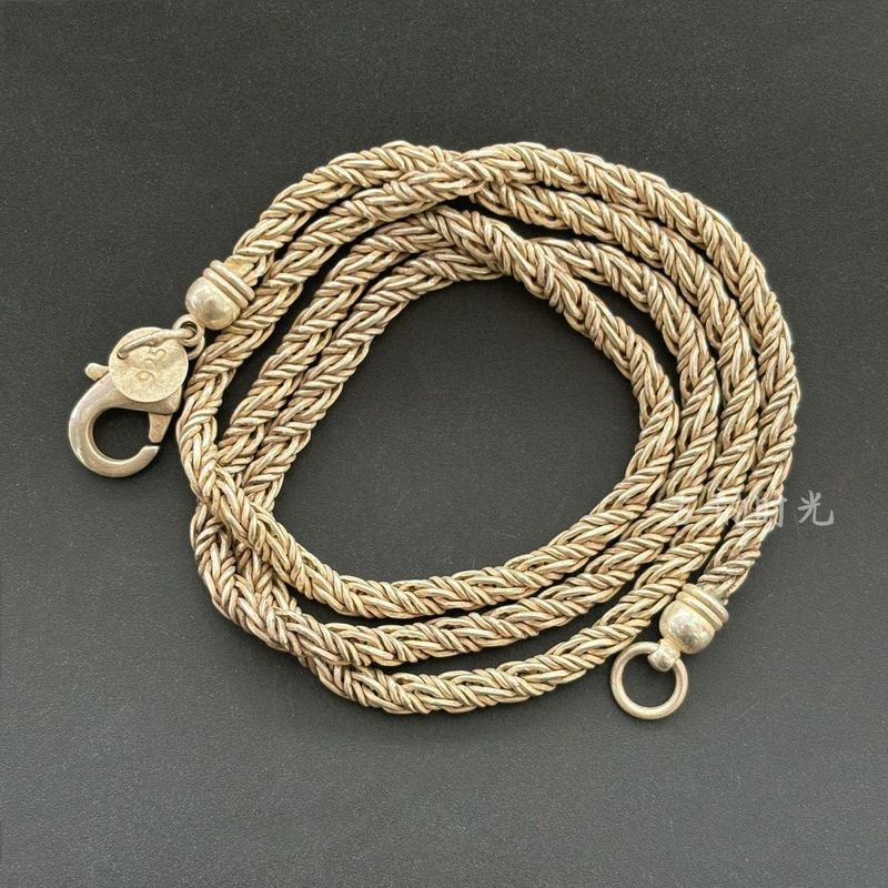Cổ Linh Tinh Bộ Sưu Tập Bạc Đau Khổ Tây Tạng Bạc Vòng Cổ Đồng Mạ Bạc Vòng Cổ Đá Quý Màu Sắc Sang Trọ