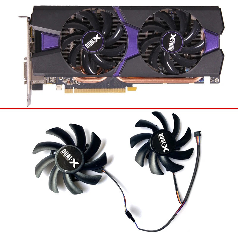 I 【 2 Quạt Làm Mát FDC10H12S9-C 85MM 4PIN HD6850 Cho sapphire Dual-X HD6850 HD6970 HD7870 2G HD7950 