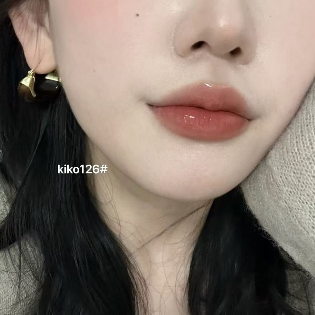 Peach Oolong ~ kiko Son bóng hai đầu 103#139镜面不掉色不沾杯口红雨衣裸色唇蜜