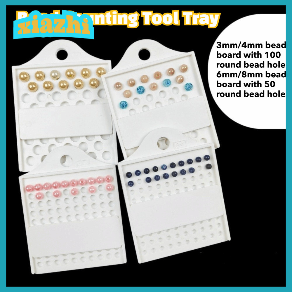 XIAZHI Bead Sizing Board, Bộ đếm trượt Lỗ treo Ngọc trai Dụng cụ đo lường, 3 / 4 / 6 / 8mm Nhựa Bead