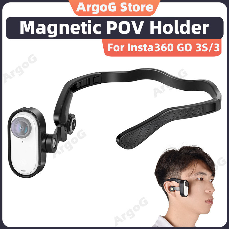 ArgoG Giá Gắn Từ Tính POV cho Insta360 GO 3S/GO 3 Đeo Đầu - Phụ Kiện Insta360 GO 3S