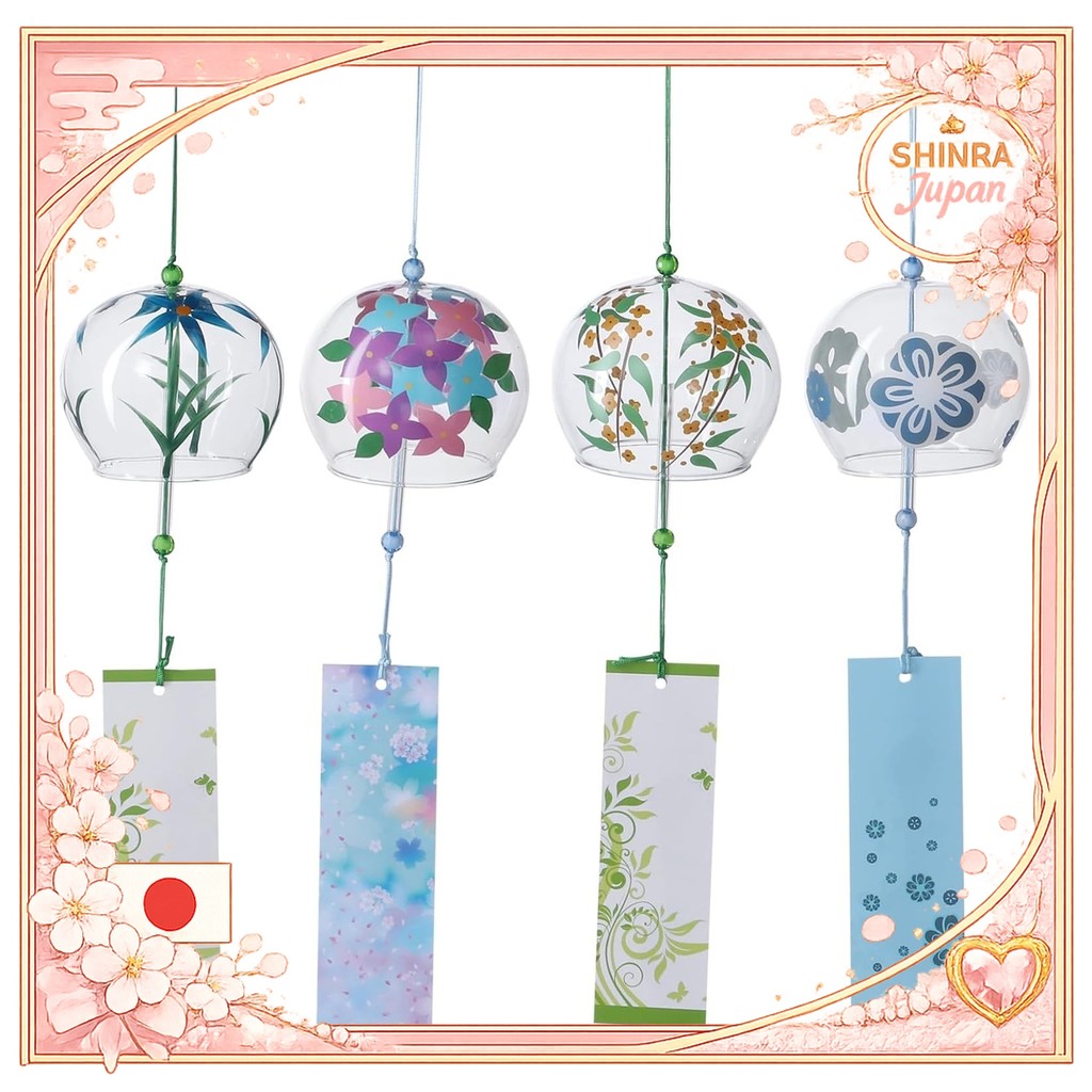 《Direct From Japan》  Wind chime, Edo wind chime, handmade, glass, soothing sound, summer feature, su