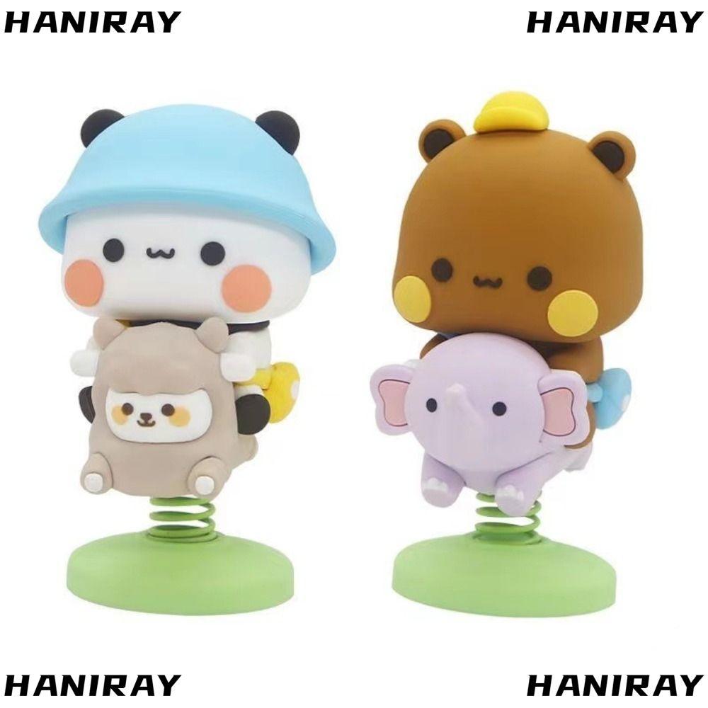 HANIRAY Gấu Trúc Hình, Bubu Dudu Kawaii Bubu Dudu Gấu Đồ Chơi Mô Hình, Đầu Lắc Dễ Thương Sưu Tập PVC