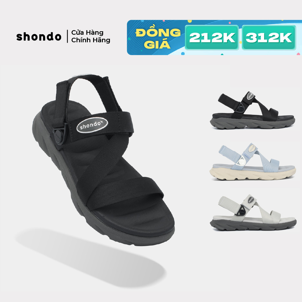 Giày Sandal Nam Nữ F6S Thoải Mái, Nhẹ Êm Xoay Shondo Nhiều Màu