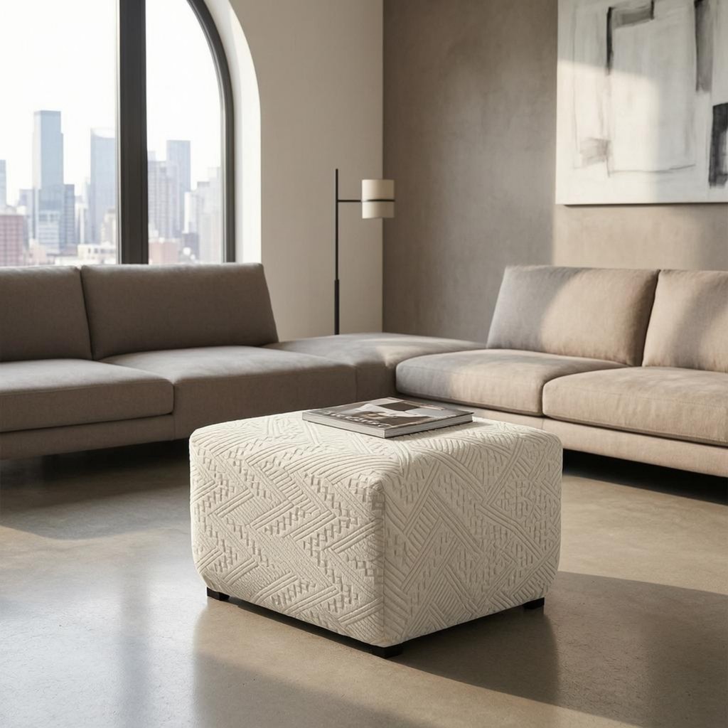 Co Giãn Ottoman Slipcover Chevron Co Giãn Ottoman Cover Footstool Cover Góc Tròn Hộ Gia Đình Dệt Có 