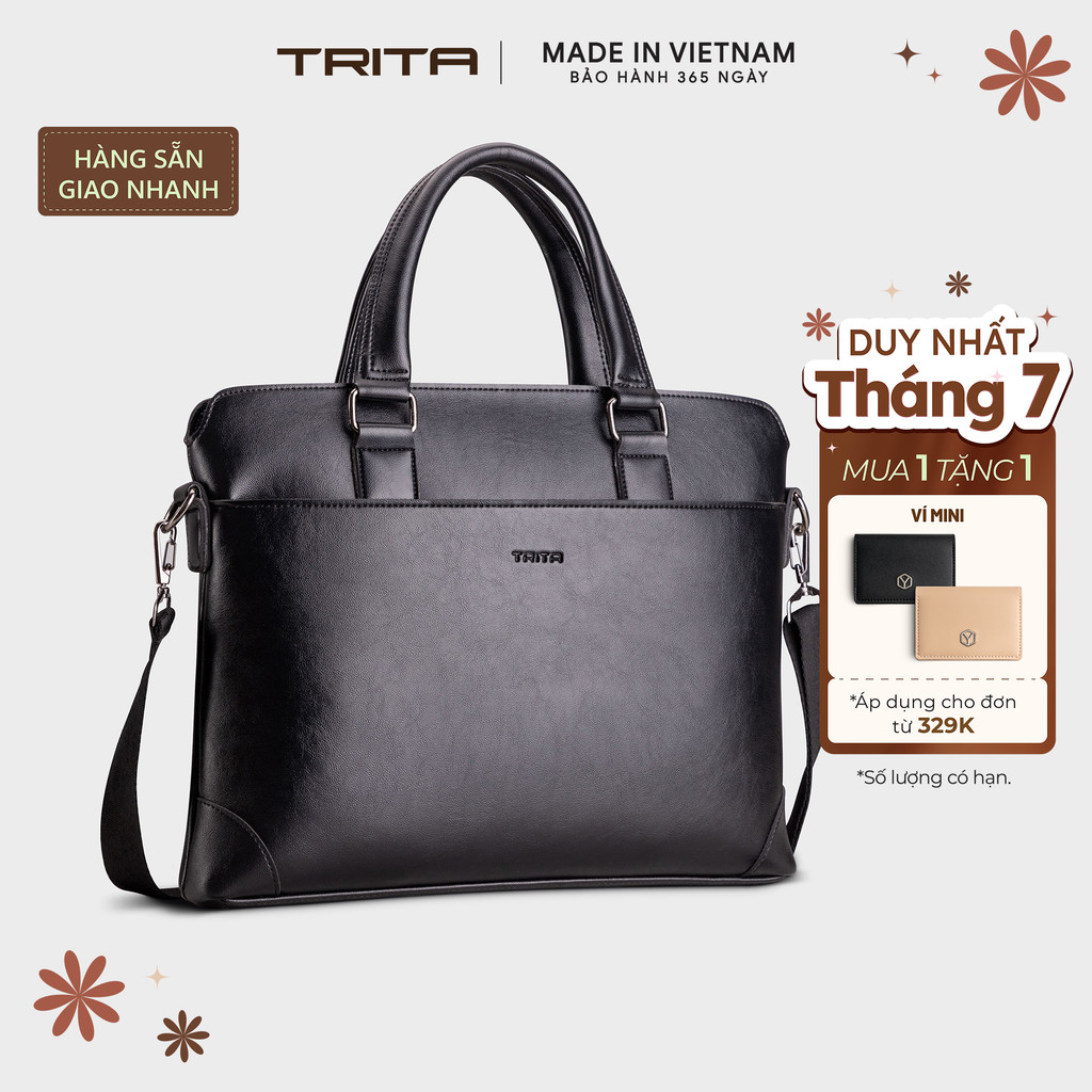 Cặp công sở Trita (Thời trang nam phong cách đựng vừa laptop 14 inch - Cặp da TCA16) Bagsmart