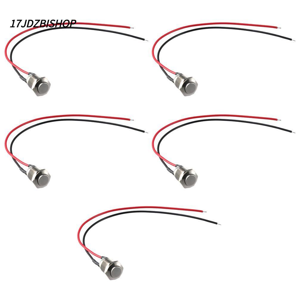 Công tắc nút nhấn tạm thời 17JDZBISHOP, có vỏ đen sấy sẵn, thép không gỉ 12mm 1 thường mở