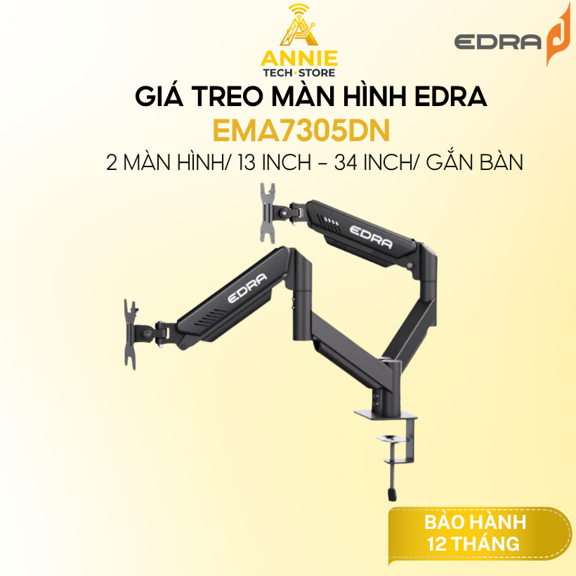 Giá treo màn hình EDRA EMA7305DN (2 màn hình/ 13 inch - 34 inch/ Gắn bàn) - Hàng chính hãng