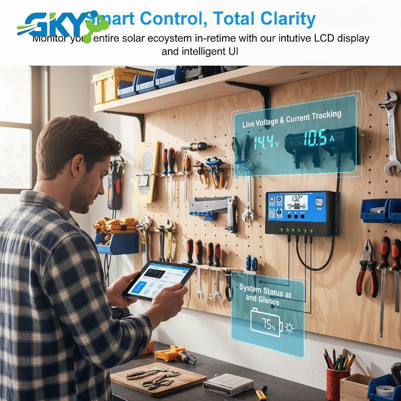 Bộ điều khiển sạc năng lượng mặt trời GKY Bảng điều khiển năng lượng mặt trời 10A / 30A Bộ điều khiể