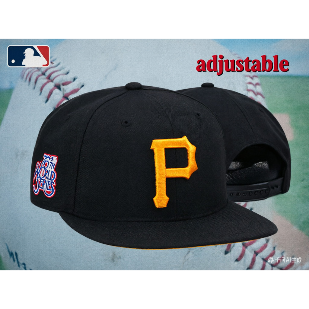 Phiên Bản Cổ Điển47Brand Pittsburgh Cướp Biển 76th World Series Snapback Cap Có Thể Điều Chỉnh Đen C