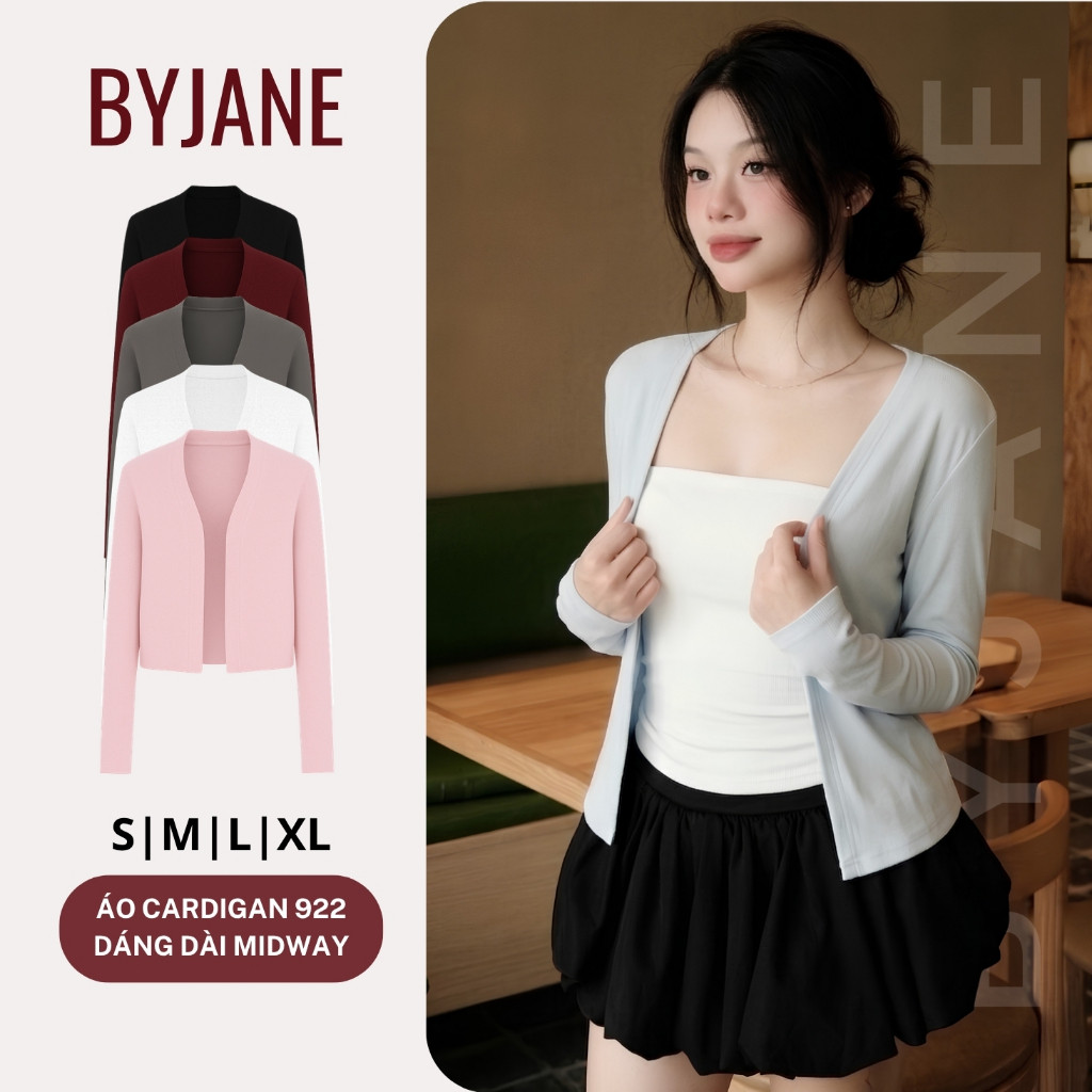 Áo khoác Cardigan dáng vừa midway thanh lịch co dãn 4 chiều BYJANE - 922
