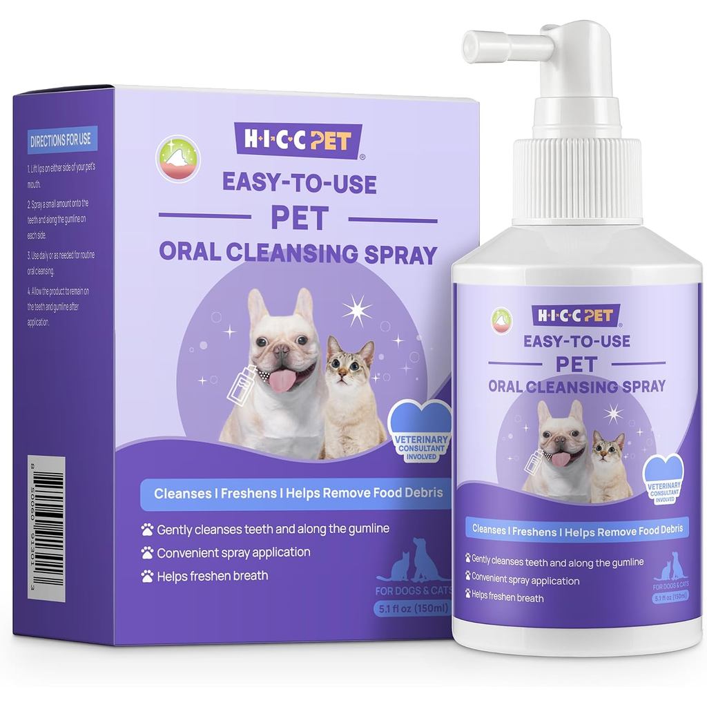 Xịt chăm sóc răng miệng cho chó HICC, Xịt làm sạch răng & làm mát hơi thở, chống lại hơi thở hôi, gi