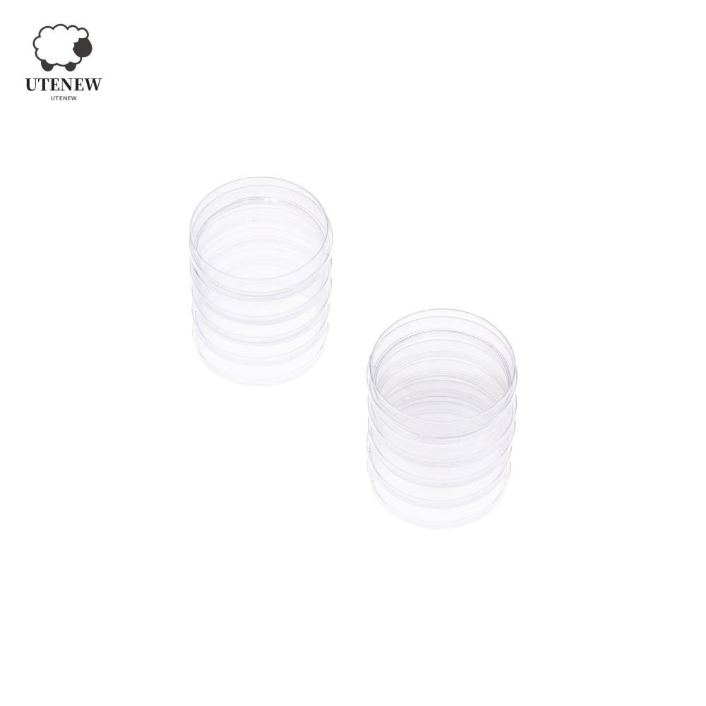 UTENEW Petri Đĩa Vật Dụng Giáo Dục Sinh Học 55x15mm Nhựa Trong Suốt Có Nắp Đĩa Petri Trong Suốt