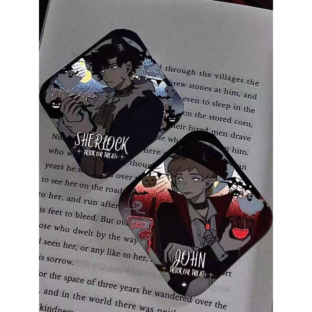 Thám Tử Phổ Biến Sherlock Fower Đôi Flash Bar Hàng Hóa Series Huy Hiệu Hai Chiều Tự Chế Thổ Cẩm Thun