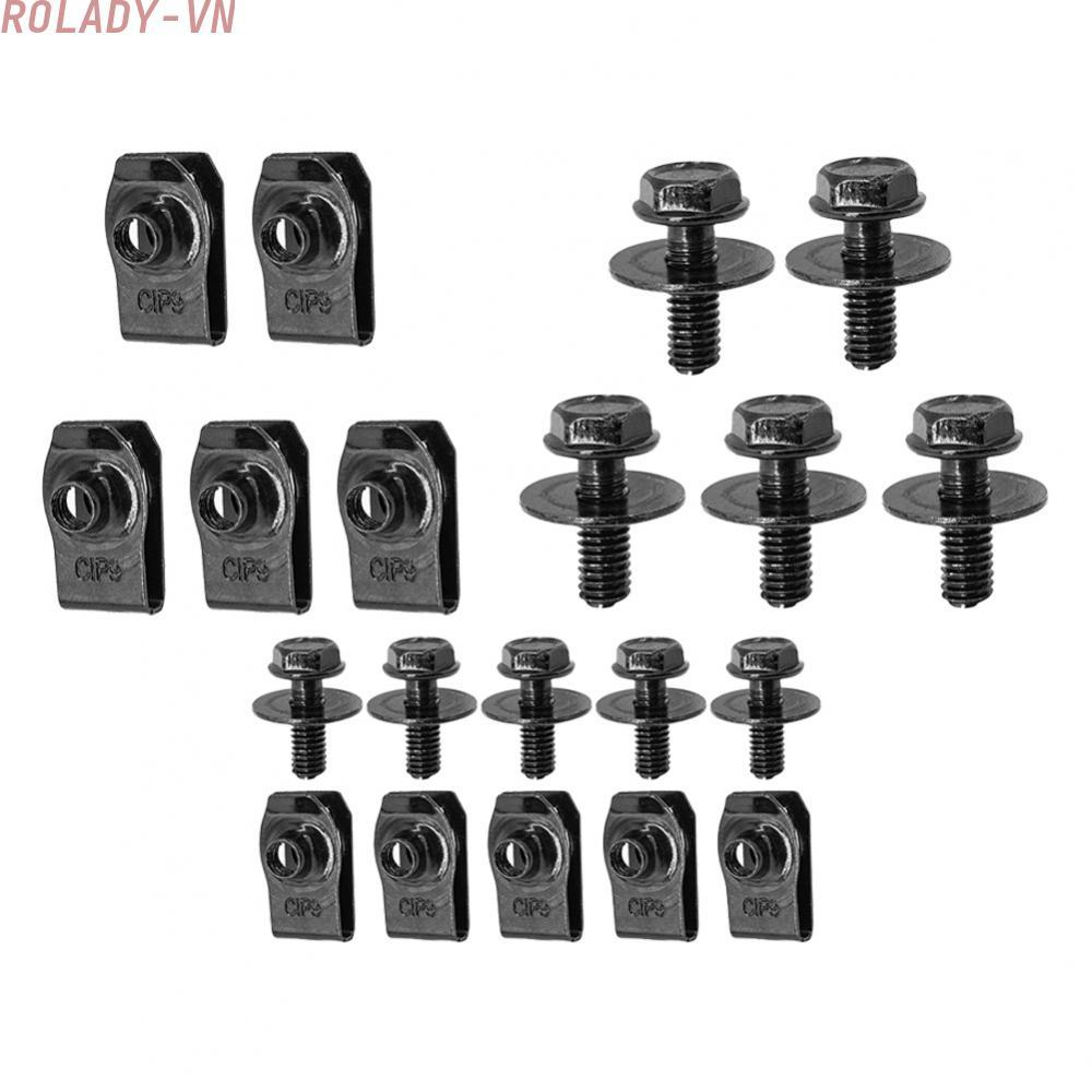 #ROYALLADY#Sturdy M6 Bolts and U shaped Spring Clip for Honda For Accord Engine Under Cover