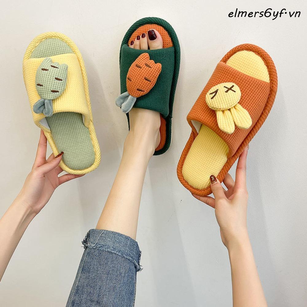 Dép Lanh Nhà ELMER, Búp Bê Thỏ Bông Lanh Hoạt Hình Dép Trong Nhà, Giày Kawaii Mở Mũi Homewear Giày C