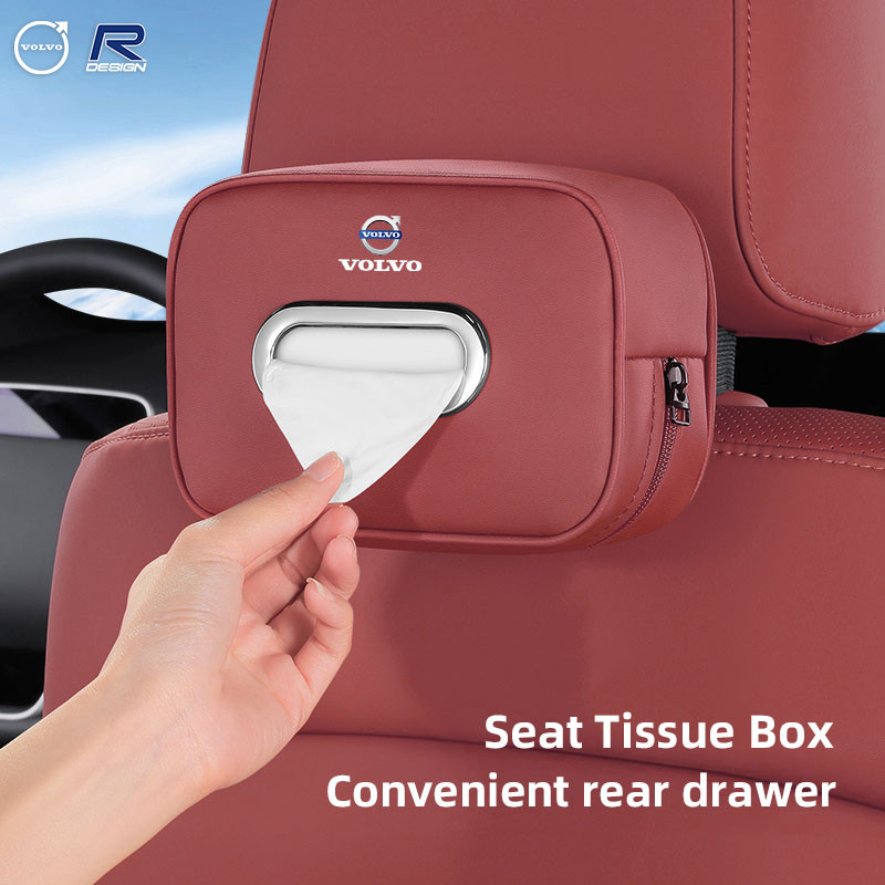 Hộp đựng khăn giấy ô tô Người tổ chức Phụ kiện tự động cho Volvo Rdesign XC90 XC40 XC60 V60 V70 V90 