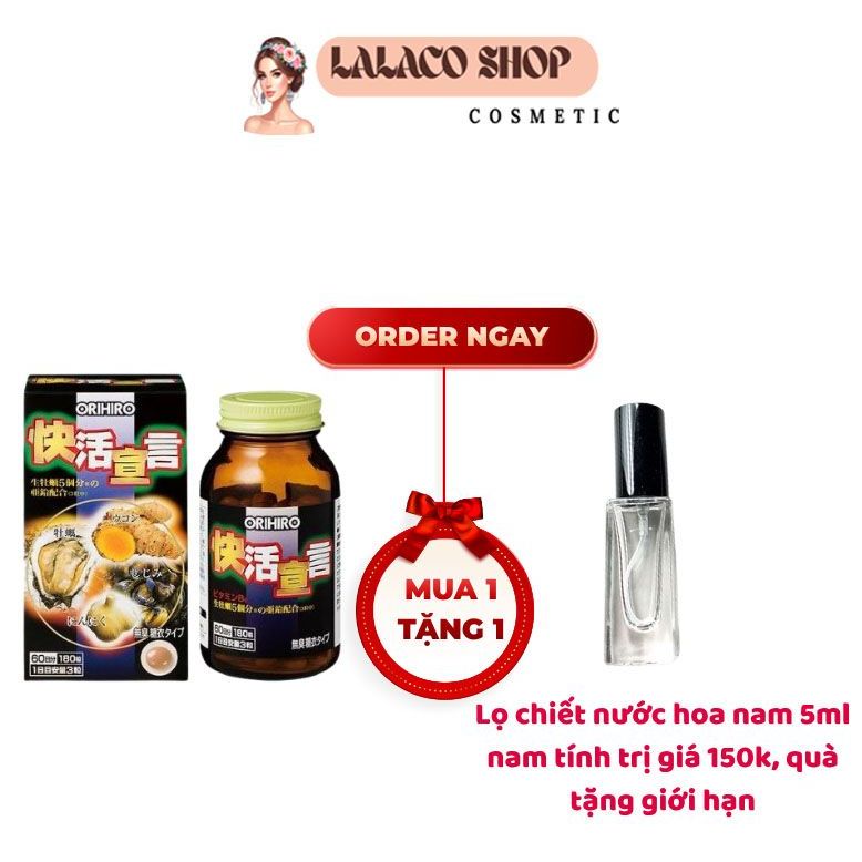 Tinh Chất Hàu Nghệ Orihiro Vivacity Nhật Bản 180 viên của Nhật - Hàu tươi tỏi nghệ Orihiro Vivality