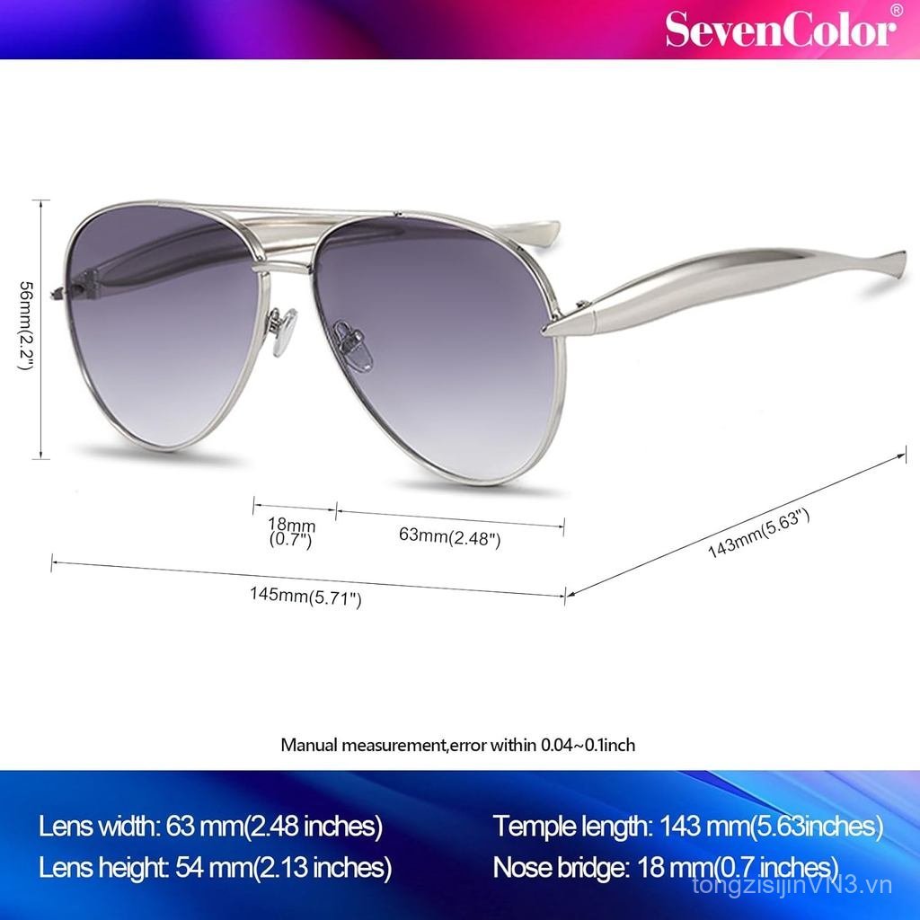 Kính râm Aviator ngoại cỡ hợp thời trang dành cho nam giới 2026 Gold Big Aviators Kính râm 70s Retro